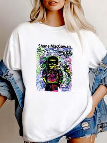 T-shirt femme imprimé Nouveau T-shirt Shane MacGowan Rare Blanc S-234XL T-shirt P574 Manches longues - Blanc - Voir 6