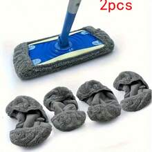 1件/4件套，可重复使用的替换拖把垫，超强吸水且经久耐用，适用于干湿两用平板拖把，快干，防污可水洗，易于清洁，必备清洁用品套装 - 拖把布套 - 查看 13