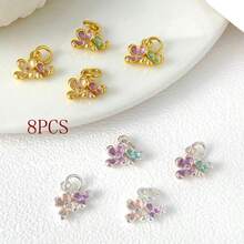 1pc/4pcs/8pcs Delicate Mini Lilac & Osmanthus Flower 3D Pendant DIY Beaded Necklace & Earring Jewelry Accessories - Multicolor - View 14