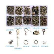 QIAO 珠宝制作工具套装，合金配件，包括耳钩、扣环、龙虾扣、开口圈、珠宝制作材料 - 彩色 - 查看 15