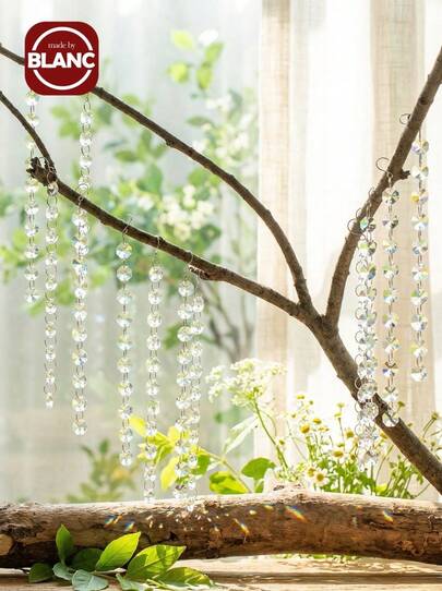 5pcs/Set Clear Crystal Glass Sun Catcher Pendant Home Decoration Wind Chime Pendant Garden Sun Catcher Garden Wedding Hanging Piece