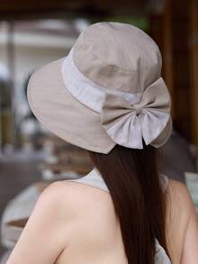1 chiếc mũ chống nắng nữ bằng polyester, kiểu dáng thường ngày, thời trang, phù hợp cho hoạt động ngoài trời, mùa hè và đi biển. - Nhiều màu - Xem 5