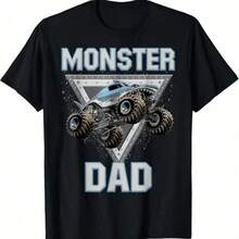 Casual Cotton T-Shirt Unisex, Boys Summer Outfits Tween Summer Clothes, Family Matching Outfit, Monster Truck Dad Fathers Day Monster Truck Are My Jam T Shirt Girls Clothes, Adult And Children's Sizes Gift For Kids, Friends And Family - màu đen - Xem 1