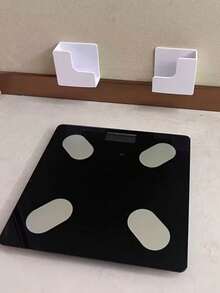 Wall-Mounted Storage Scale Rack, Convenient Seamless Adhesive Installation, Garbage Bag Storage, Durable Plastic Space-Saving Design, Suitable For Bathroom And Home Gym, Applicable To Body Fat Scale And Fitness Equipment, Bathroom Storage Rack, Fashionable Appearance, Easy Installation, Storage Box, Hooks, Adjustable Bracket Spacing - View 7