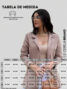 Women's Blazer Max Long Coat Formal Suit Tailoring Elegant Formal Overcoat - 裸體 - 查看 4