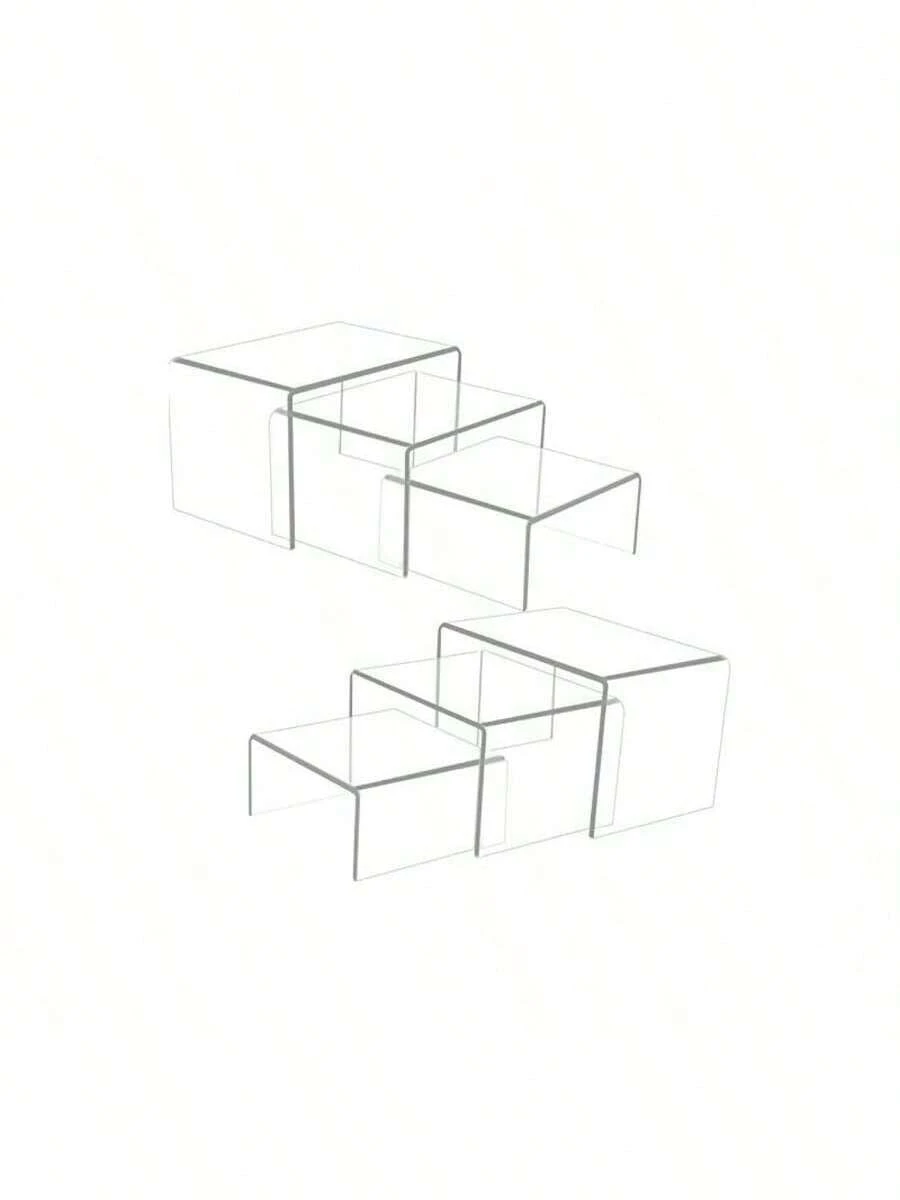 5pcs Transparent Acrylic U-Shaped Display Stand - Reusable Cupcake Stand Suitable For Desserts, Jewelry, Buffets And Party Supplies. Sturdy, Adjustable And Easy To Assemble - Clear - View 1