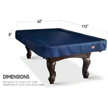 Pool Table Cover Waterproof and Tearproof Accessories 7/8/9 Feet Fitted for Pool Table Heavy Duty Leatherette Billiard Table Covers 9 FT - Brown - Azul/Falso becerro - Ver 2