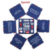 Spanish Q&A Card Game "How Well Do You Know Me?", Fun Group & Party Activity, Learn Spanish With Q&A Cards, Paper-Based Tabletop Game Suitable For Dinners, Family Gatherings, Holidays, Party Games - Multicolor - View 1