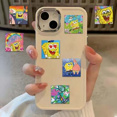  Cuộn 62 miếng dán SpongeBob SquarePants - Kiểu dáng ngẫu nhiên, gồm các nhân vật SpongeBob SquarePants, Patrick Star, Squidward, Sandy, Plankton, Mr. Krabs, màu sắc nhẹ nhàng, thích hợp cho đồ thủ công, gói quà, trang trí điện thoại và cốc, chủ đề sinh nhật và các dự án DIY, nhãn dán trang trí hoạt hình dễ thương cho ốp điện thoại, máy tính xách tay, sổ tay, đàn guitar, cốc, văn phòng phẩm, nhãn dán chống thấm nước.
