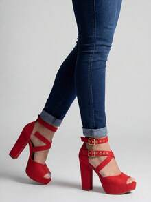 Women Heeled Sandals - 紅色 - 查看 1