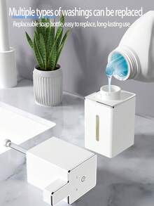 1pc Automatic Soap Dispenser, Rechargeable Bathroom Liquid Soap Dispenser, Touchless Hand Wash Foam Soap Dispenser, Wall-Mounted For Bathroom, Restroom, Kitchen, Hotel, Hospital, Shopping Mall, Easy Installation With USB Charging Cable And Wall Sticker - P7 - View 9