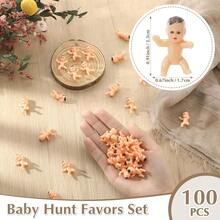 101pcs Bamboo Pulp Fiber Party Game Set - Themed Celebration, Includes 100 Mini Figures And Decorative Shower Hunt Signs, Gender Reveal Party Supplies, Fun Tabletop Game Accessories - Baby Hunt - View 5