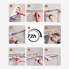 Space-Saving Wall Mounted Clothes Drying Rack, Expandable & Collapsible Laundry Airer With 7 Hooks, Adjustable 103.2-151.2 Cm, Sturdy Design For Indoor/Outdoor, 30kg Capacity - A - View 5