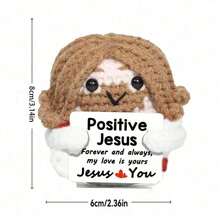 1pc Crocheted Jesus Doll, Conveying Sincere Encouragement. Crocheted Dolls Will Bring Joy To Me Or My Loved Ones. This Is Not Only A Gift For Myself, But Also A Unique Gift For Friends Or Family. - Multicolor - View 2