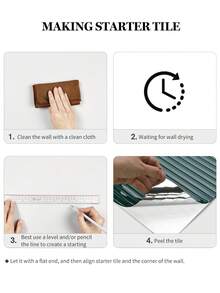 WalDecoo 5/10/20pcs 9"X11.8" 3D Self-Adhesive Waterproof Wall Stickers, Removable Wallpaper Suitable For Kitchen, Bathroom, RV, Home Decor - T80577 Dark Green - View 7