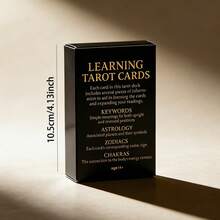 Premium Learning Tarot Cards Set Perfect For New Tarot Readers & Spiritual Practice - Black - View 4