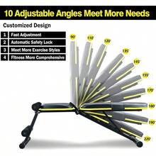 Banco de pesas ajustable plegable para gimnasio en casa - Versátil 7 posiciones (inclinado/declinado/plano) - Capacidad 700 lbs - Estructura acero reforzado y respaldo acolchado - por defecto - Ver 1
