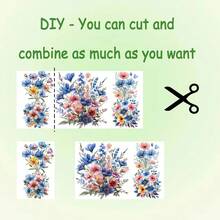 6pcs/Set 16oz Cup UV Protection DTF Wrap - Floral Bloom Design Spring/Summer Theme Sublimation Sticker, Motivational Quote, Creative Mother's Day Gift Idea, Waterproof Decal DIY - Flower Bloom Design - View 7