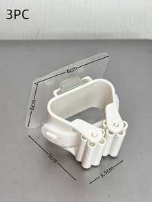 Wall Mounted Mop Holder Hook, No Drill Adhesive Broom Organizer Hanger, Bathroom Storage Clip - A - View 11