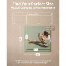 Blissful Diary Alfombra de juego de bebé de cuero vegano 119 4 x 119 4 cm alfombra de parque grueso acolchado e impermeable para bebés y niños pequeños elegante y fácil de limpiar para juegos de - Verde claro - Ver 3