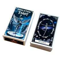 Cartas de orientación espiritual en inglés ESQUELETO Cartas de Tarot aptas para juegos de mesa y reflexión - Baraja de afirmaciones con mensajes inspiradores, positividad diaria para meditación, diario - Azul - Ver 5