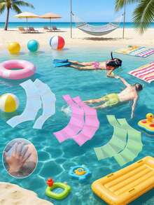 1件成人户外游泳池派对训练硅胶游泳脚蹼，青少年游泳沙滩必备自由游泳训练板 - 彩色 - 查看 5