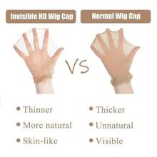 10个/包高清假发帽，高品质透明蕾丝前假发帽，弹性尼龙编织，男女通用浅棕色 - 查看 2