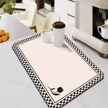 French Romantic Heat Insulation Pad, Kitchen Countertop Draining Mat, Quick Dry, Waterproof, Non-Slip, Easy To Clean For Coffee Machine - Mustard Yellow - View 12