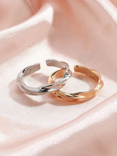 1pc Mobius Ring, Unisex Single Ring, Couple Rings, Minimalist Style Fashion Versatile Ring, Adjustable Open Design