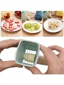 Strawberry Slicer Outdoor Camping Travel Fruit & Vegetable Platter Slicer, Stainless Steel Fruit Cutter, Strawberry, Banana Presser, Fashion Creative Small Tool - Multicolor - View 4