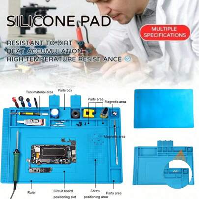 Thảm từ tính, thảm silicon, thảm trạm hàn, chịu nhiệt, chống tĩnh điện dùng cho sửa chữa điện thoại, laptop, đồng hồ và các thiết bị điện tử khác.
