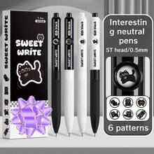 Juego de bolígrafos neutros de alta calidad para jugar al escondite, bolígrafo giratorio con gato de fácil escritura con mecanismo giratorio - Bolígrafo neutro de escritura suave, tinta negra de secado rápido, agarre ergonómico - Adecuado para la escuela, la oficina, el diario (color aleatorio) - A - Ver 7