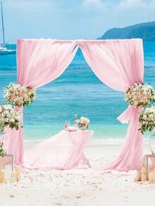 Cortina decorativa para arco nupcial, cortina de fondo de tul rosa, cortina de gasa - Adecuada para bodas, ceremonias de arco nupcial, decoraciones de cumpleaños, despedidas de soltera, fondos de boda al aire libre y decoraciones de fiestas - Púrpura - Ver 6