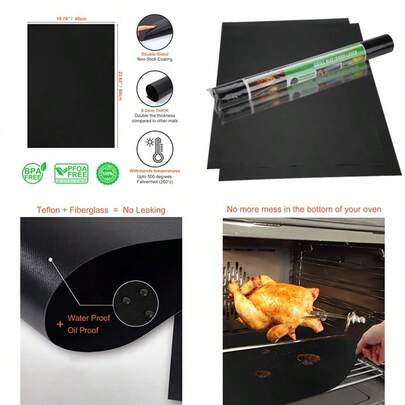 Oven Liners For Boom Of Oven Oven Ma 15.5" X 23.62" Easy O Clean Nonsk Reusable 2 Pack