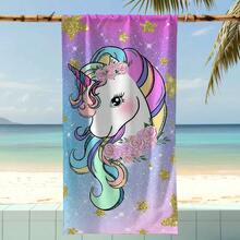 1条星空独角兽沙滩巾，超柔软超细纤维特大号沙滩毯，超强吸水浴巾，适合旅行、游泳池、潜水、冲浪、瑜伽、露营等场合，多种尺寸可选，沙滩、泳池、旅行、露营、瑜伽必备用品 - B - 查看 5