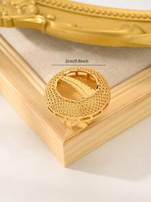 Gorgeous & Exaggerated Luxury Gold-Plated Women's Large Adjustable Ring - Yellow Gold - View 6