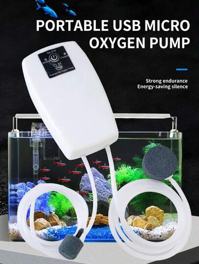 1pc USB Mini Aquarium Air Pump, Ultra-Quiet Portable Fish Tank Oxygen Pump For Home Fish Farming, Power Bank Compatible Small Oxygenator For Outdoor Fishing, Aquarium Air Aerator For Freshwater & Saltwater Ornamental Fish, Suitable For Home Desktop Fish Tank, Outdoor Fishing, Aquarium Store, Aquatic Transportation, Fish Room, Ideal Gift For Fish Lovers, Gift For Friends Who Keep Fish, Birthday Gift, Christmas Gift, New Year Gift, Halloween Gift, Aquarium Hobbyist