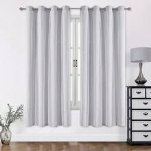 1 pieza Cortina de estrella hueca, de poliéster con doble capa de encaje transparente, cortina oscurecedora para ventana de dormitorio, cortina con estilo de princesa único y lindo, adecuada para días festivos - Gris Claro - Ver 26