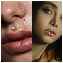 CIZME 2 chiếc khuyên môi ren trong G23 16G bằng hợp kim titan, kích thước 2mm 3mm 4mm, đính đá Cubic Zirconia, thích hợp cho xỏ môi, sụn tai, vành tai. - Zirconi - Xem 3