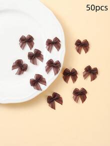 30/50/100 件蕾丝欧根纱蝴蝶结 DIY 手工工艺配件，迷你缎带手工蝴蝶结，适用于内衣、袜子、发饰、圣诞礼物、头饰 - 彩色 - 查看 33