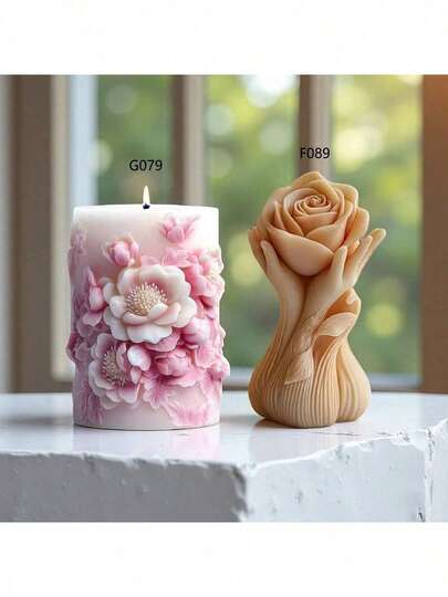 Khuôn silicon tự làm hình hoa hồng - Chịu nhiệt, dễ lấy nến ra, thích hợp cho sáp thơm và các sản phẩm thủ công trang trí bằng thạch cao - Món quà lý tưởng cho dịp lễ.