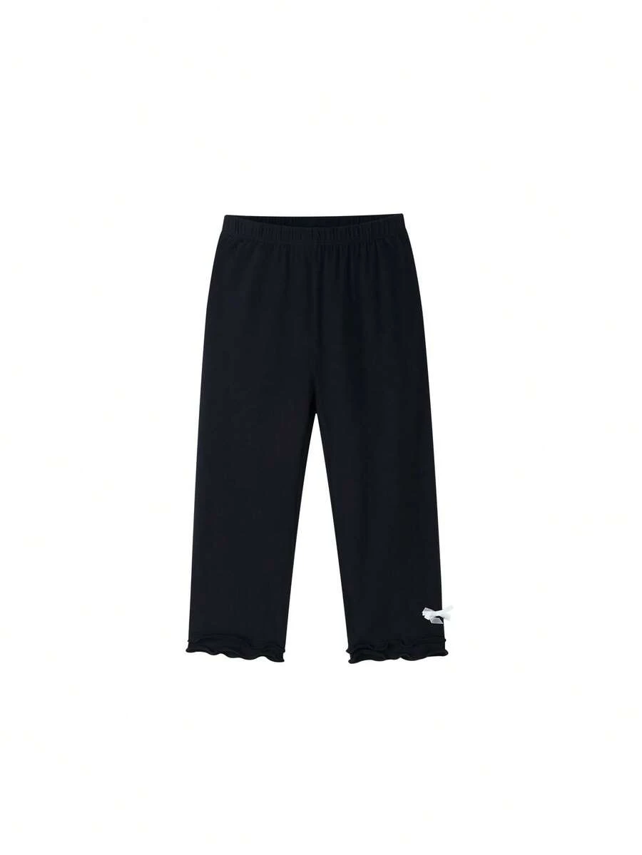 Annil Girls' High-Thread Count, High-Density Modal Soft Skin Breathable Elastic Capri Pants Yoga Pants - Black - View 1