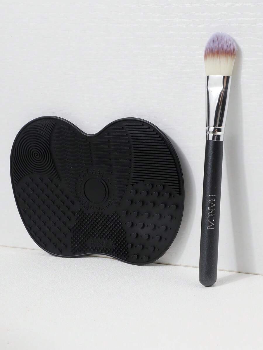 1 Flat Foundation Brush, Liquid Makeup Brush Advanced Makeup Brush For Mixed, Cream, Thin Foundation Brush Makeup Tools Face Foundation Flat Brush. - Multicolor - View 1