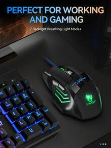 M1 游戏鼠标，有线 7D RGB 背光 USB 鼠标，适用于 PC 和游戏 - 查看 6