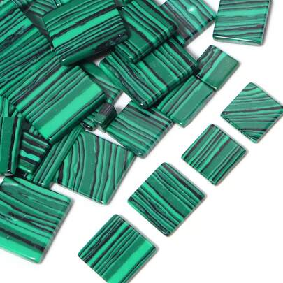 10 viên/gói đá Turquoise hình vuông, kích thước 4-12mm, phụ kiện trang sức mặt dây chuyền nhẫn thủ công, đá quý tự nhiên dạng phẳng, nguyên liệu bán thành phẩm.