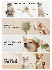 PETSIN Bàn chải lông nổi mát-xa tắm cho mèo mới, Bàn chải chải lông rụng cho chó, Đồ dùng chải lông cho thú cưng đa năng - Nhiều màu - Xem 3