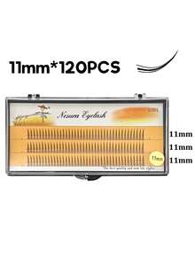 120 piezas de pestañas postizas en forma de A, pestañas postizas DIY Highroll, selección de longitud: 8mm/9mm/10mm/11mm/12mm/13mm/14mm/9~11mm/10~12mm, naturales y suaves, adecuadas para uso diario, pestañas postizas segmentadas con estilo de dibujos animados, pestañas postizas - Ver 14