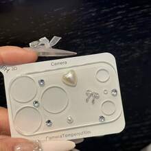 Pearl Bowknot Sparkling Rhinestone Smartphone Camera Lens Protective Film Easter Spring Gift - Multicolor - View 4