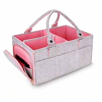 1pc Baby Diaper Caddy Organizer With Handle Gender Neutral Baby Stuff Large Nursery Storage Bin Basket Portable Tote Bag Car Organizer Newborn Essentials Baby Registry Must Haves Item
