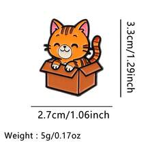 可爱卡通宠物狗珐琅徽章 趣味动物盆栽黑猫胸针翻领别针徽章 背包服装配饰 时尚首饰 朋友礼物 - 黑色 - 查看 19